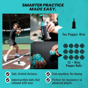 Baseball Training Mini Tee Popper – Perfect Swing Trainer for Solo Hitting Practice (Includes 1 Popper Ball)